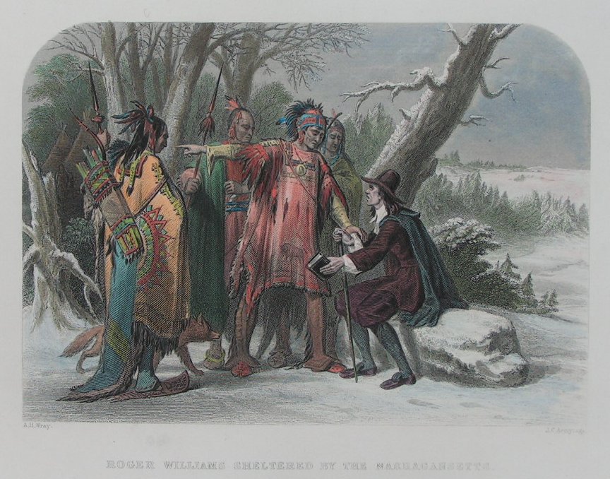 Print - Roger Williams Sheltered by the Narragansetts - Armytage